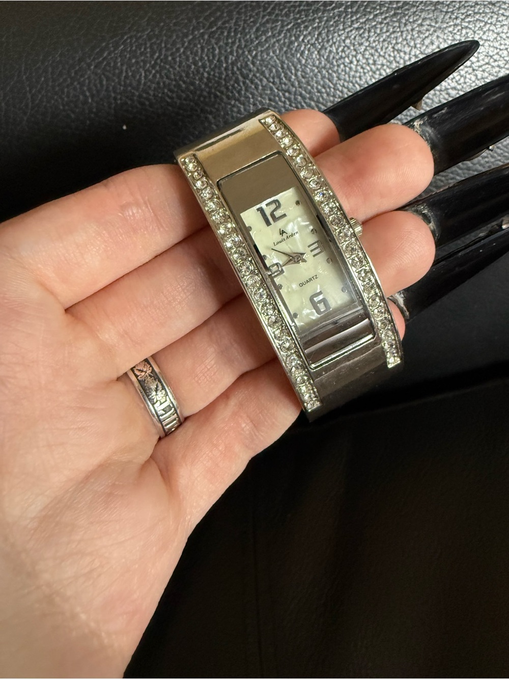 Silver Crystal Accent Women's Bangle Watch - Unbranded